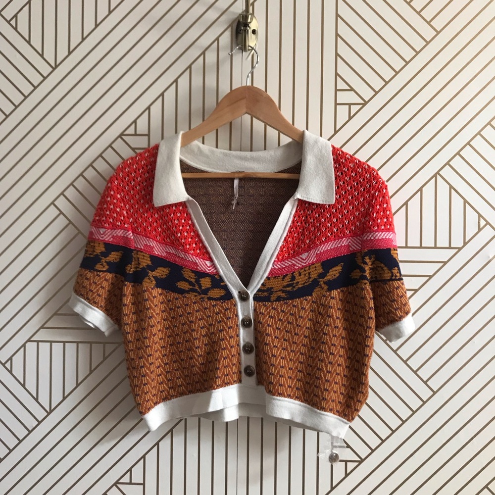 NWOT Free People Sweater 70s inspired Top